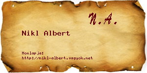 Nikl Albert névjegykártya